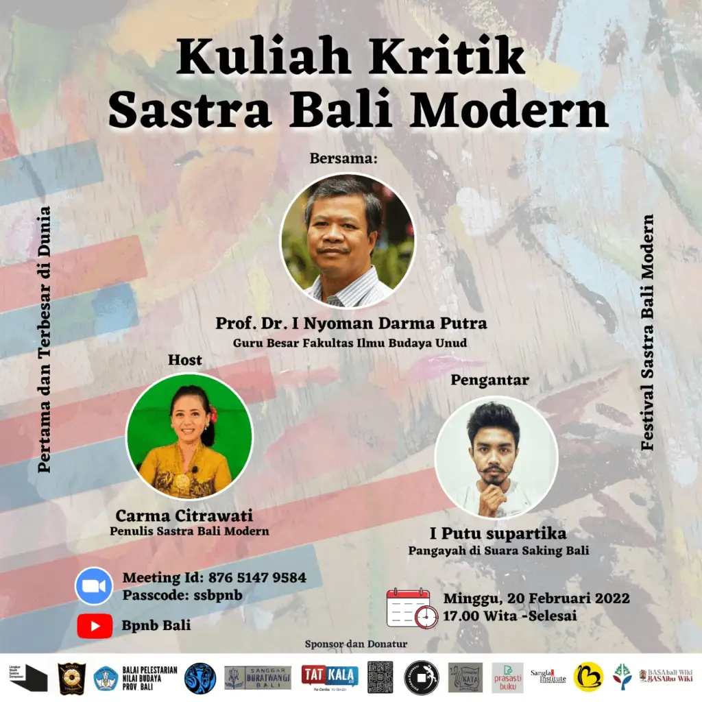 Kuliah Kritik SBM Prof. Darma Putra; Gagallah Seorang Kritikus Sastra Jika Tak Mampu Seperti Peniup Seruling 