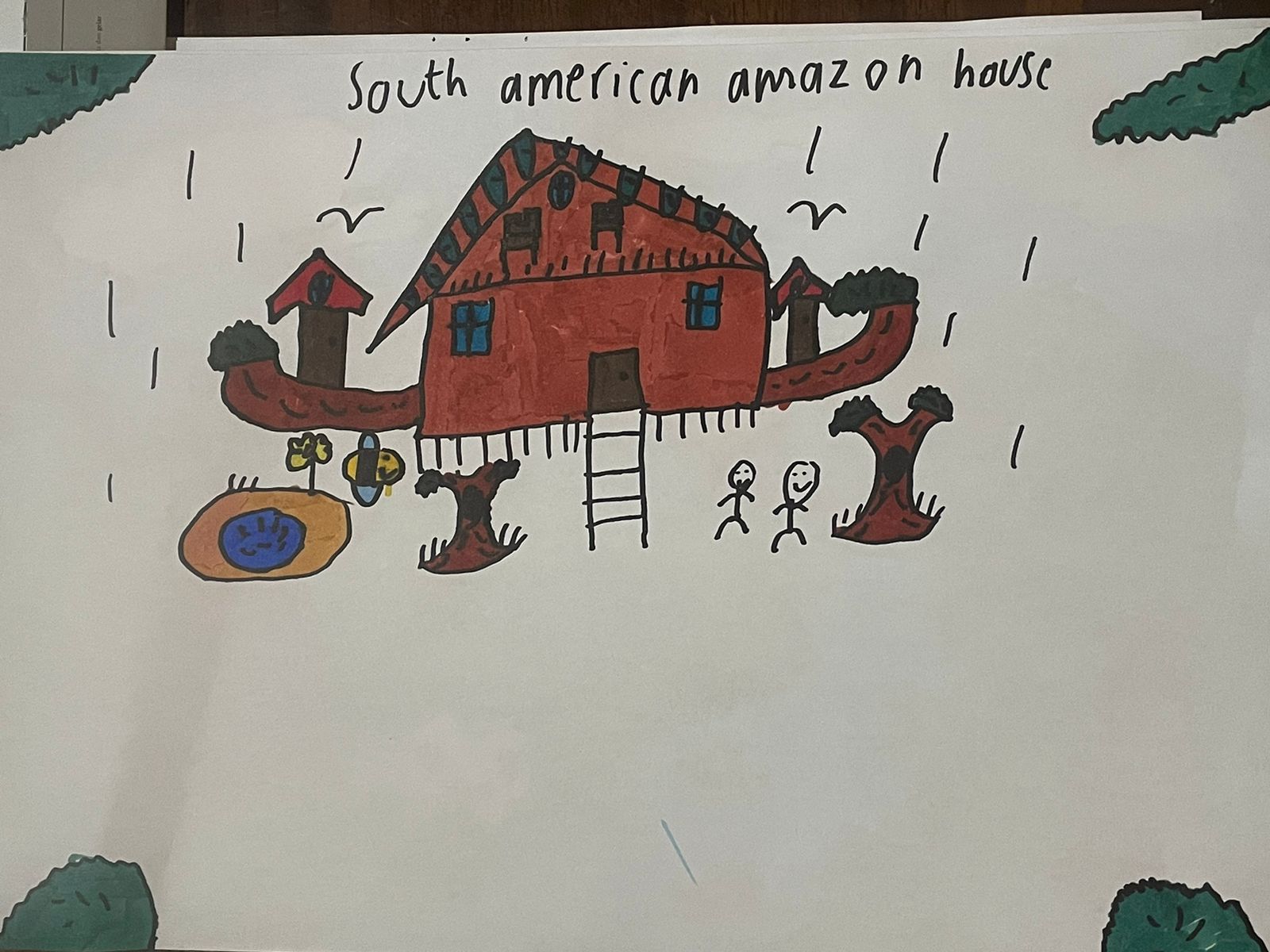 Lukisan Vindra Bestari, Imajinasi Rumah Kayu Bedugul Bali menjadi ‘South American Amazon House’
