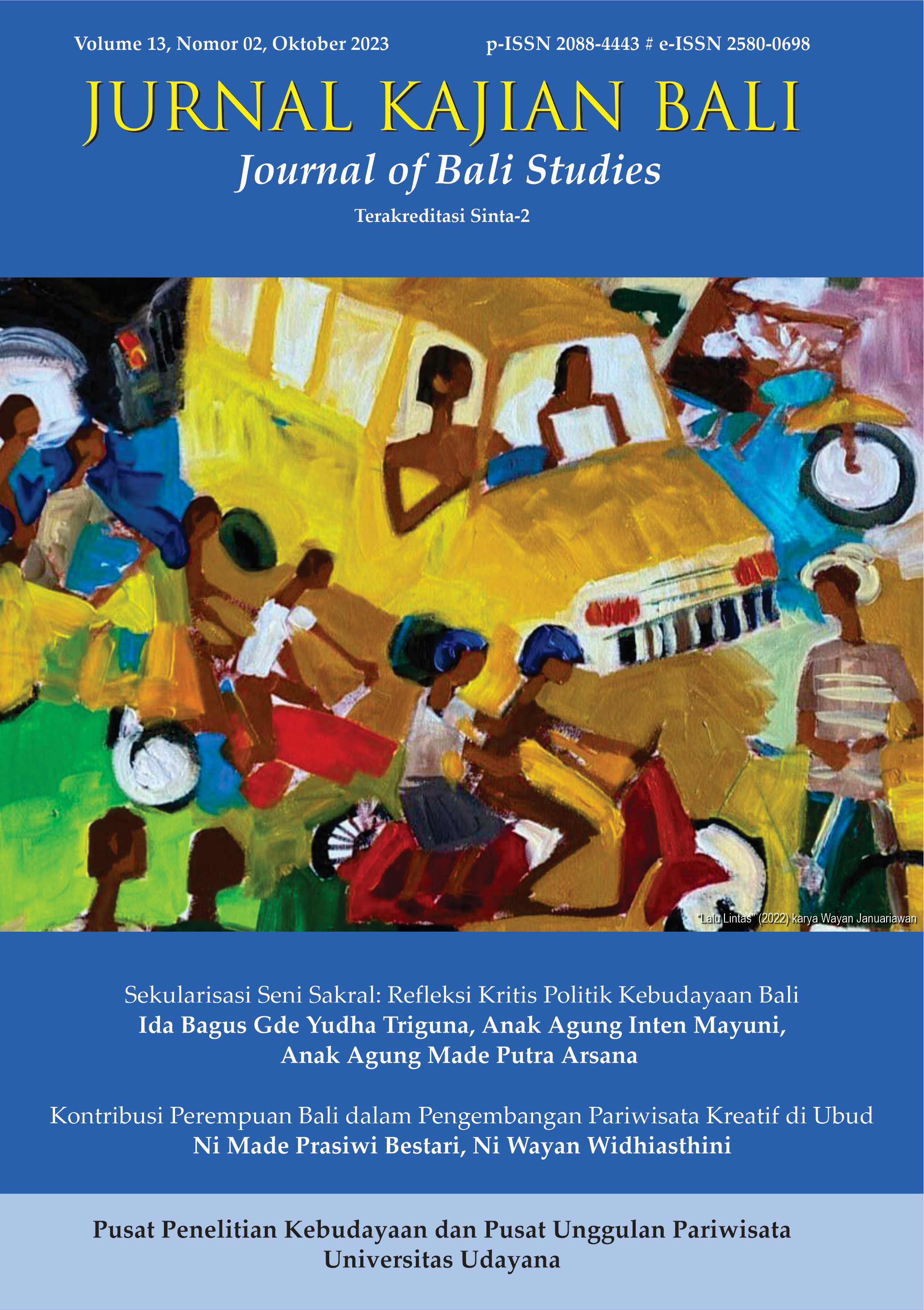 Jurnal Kajian Bali (Journal of Bali Studies) Universitas Udayana Masuk Index Scopus