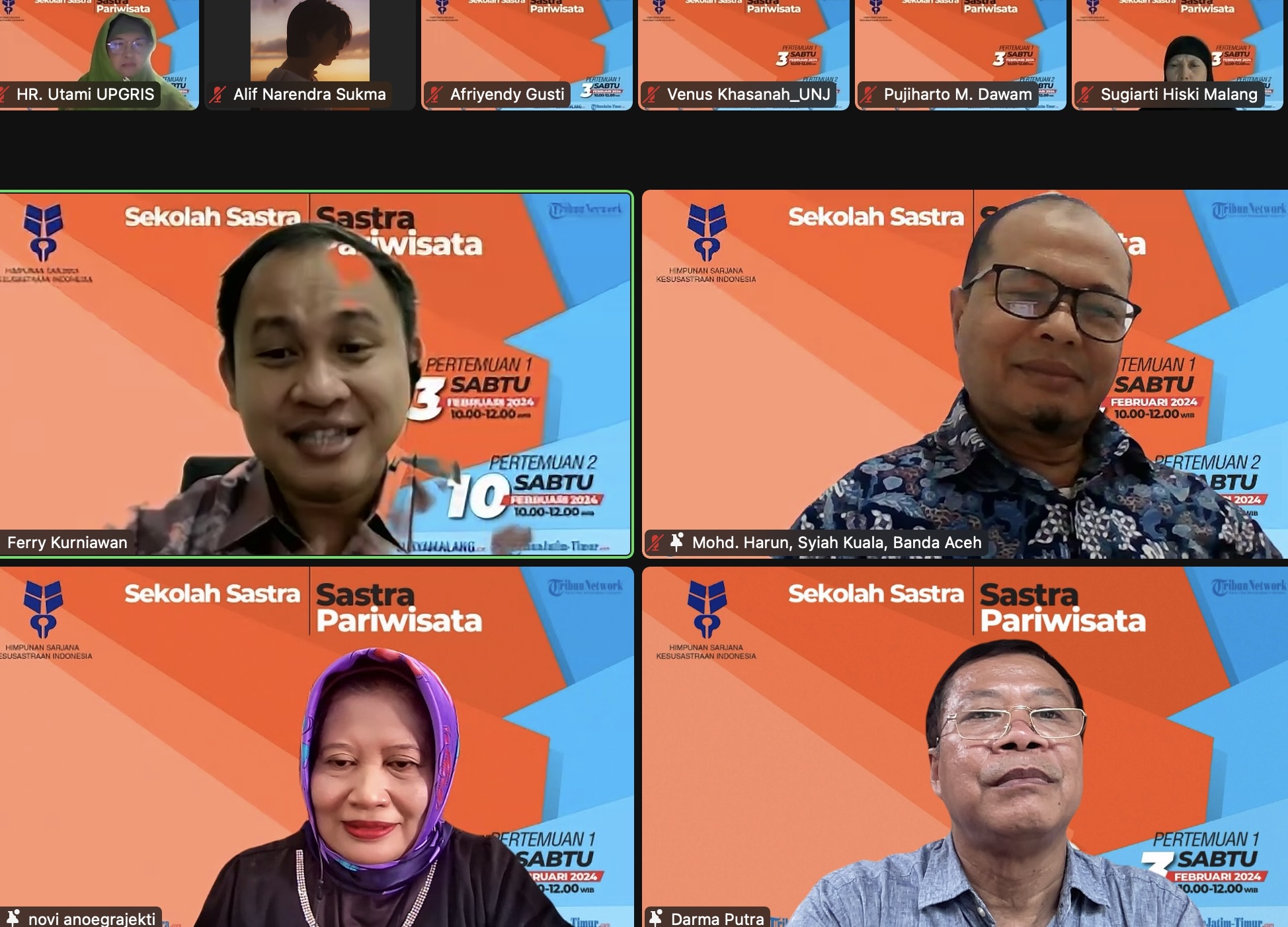 Darma Putra sebagai Narasumber “Sastra Pariwisata” dalam Sekolah Sastra yang Digelar HISKI Pusat